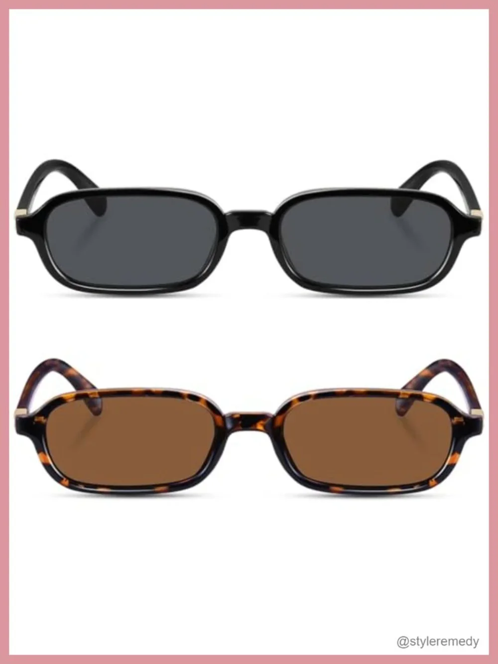 Retro Rectangular Sunglasses UV Protection Small Narrow Square Frame